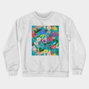 Vivid colorful botanical flowers Crewneck Sweatshirt